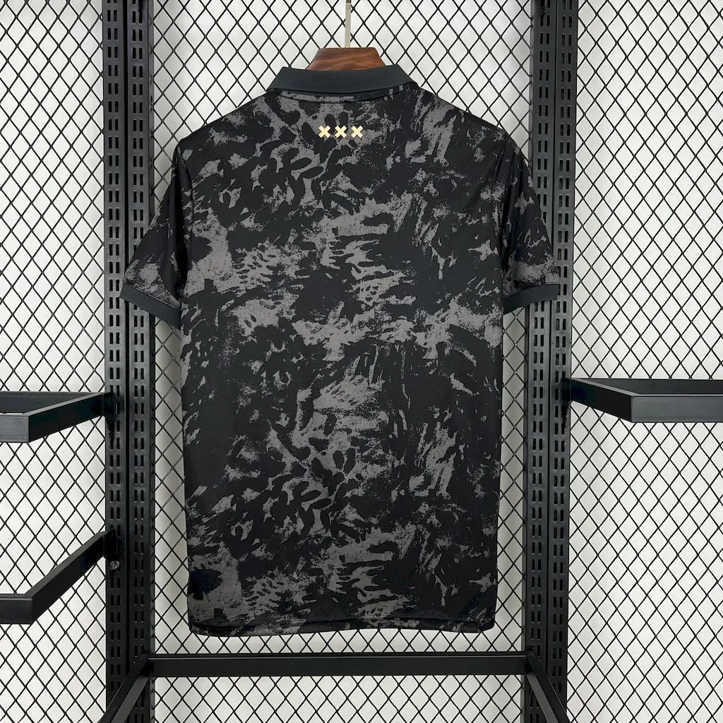 24-25 Ajax x Stone Island Black Special Edition Shirt Football T-Shirt AAAAJersey Dropship Yupo 2