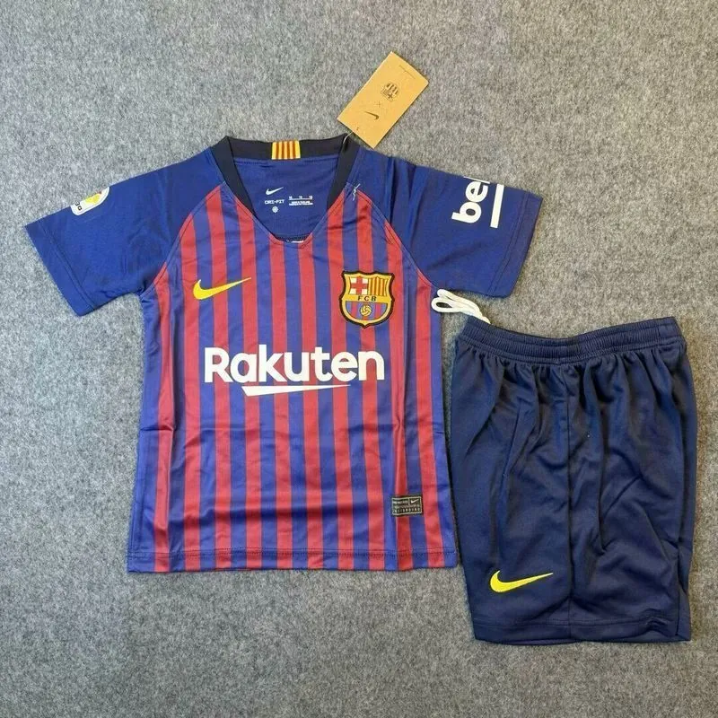 18-19 Barcelona Home Retro Kid Kits Youth Apparels Soccer AAAAJersey Yupoo 2