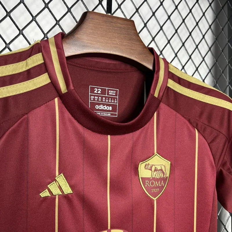 24-25 Roma Home Kid Kits Youth Apparels Football AAAAJersey Yupoo 4