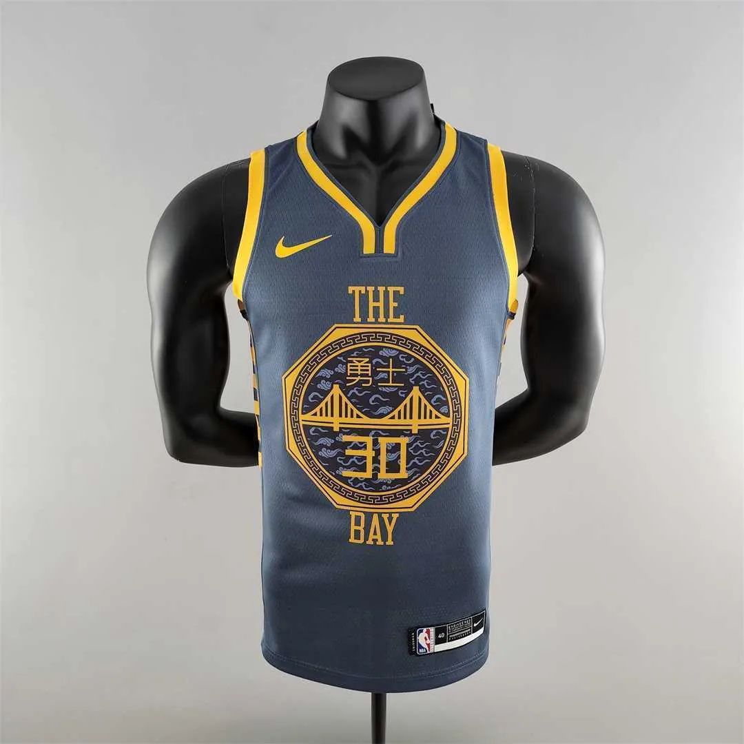 2018 Curry#30 Golden State Warriors Grey NBA Jersey 10