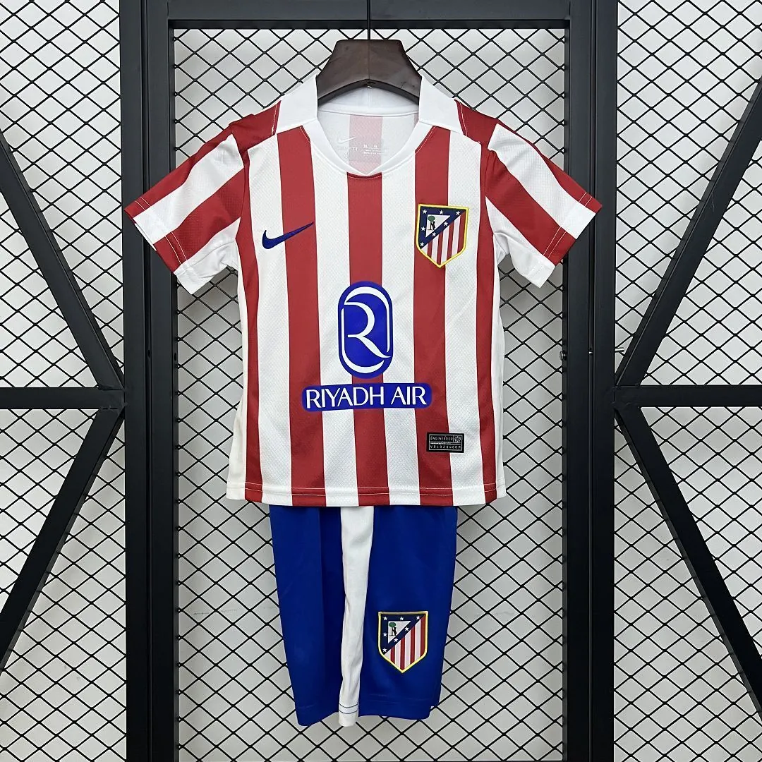 25-26 Atletico Madrid Home Kid Kits Youth Apparels AAAAJersey Dropship Yupoo 9