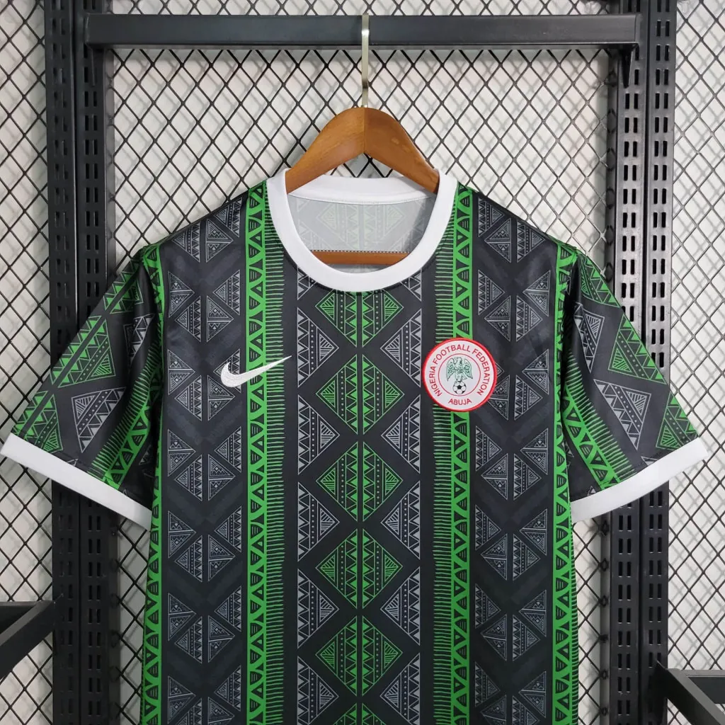 2023 Nigeria Training Green&Black S-XXL Cheap Soccer Jerseys 1