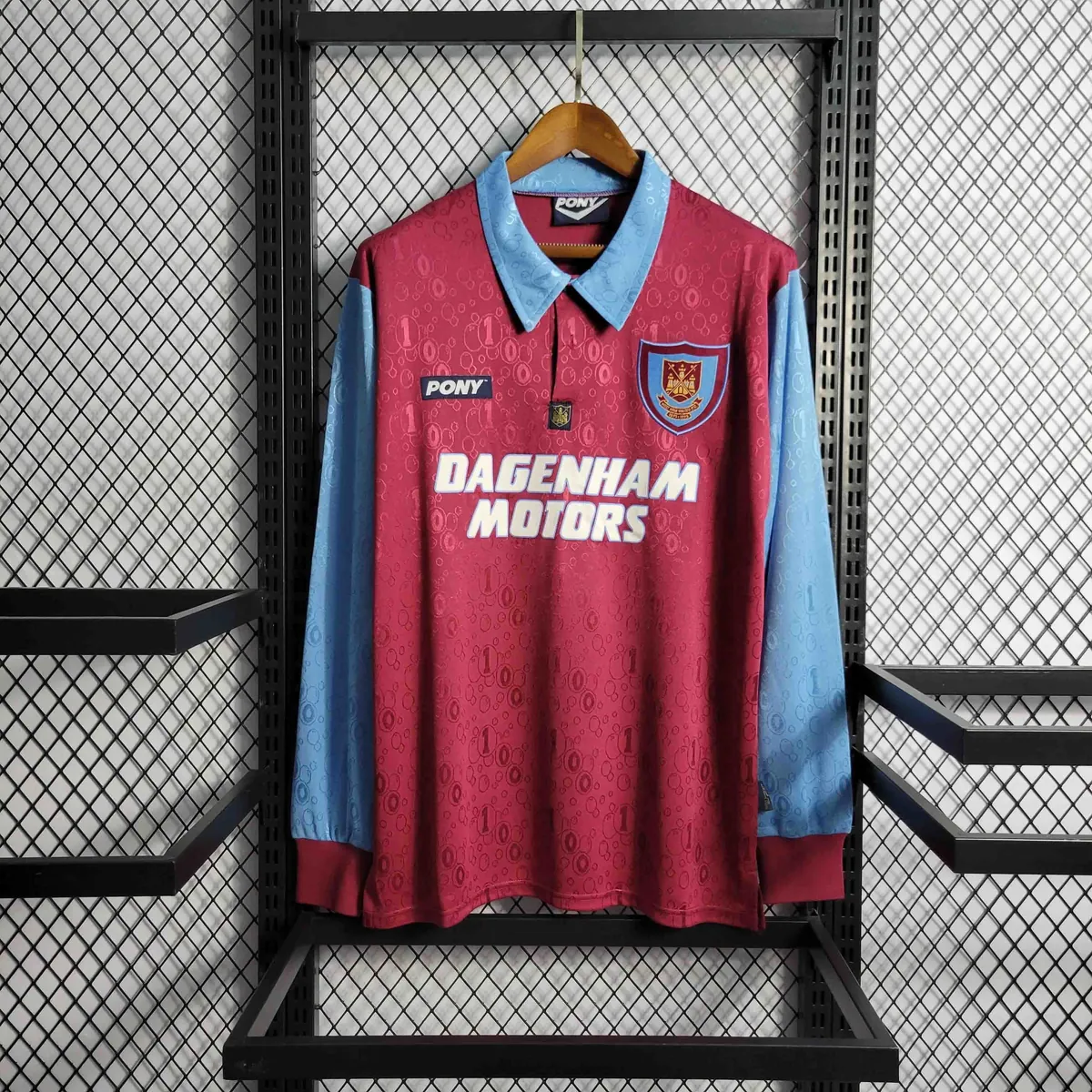 95-97 West Ham Home Retro Long Sleeve Kit Vintage Shirt Sport AAAAJersey Yupoo 6