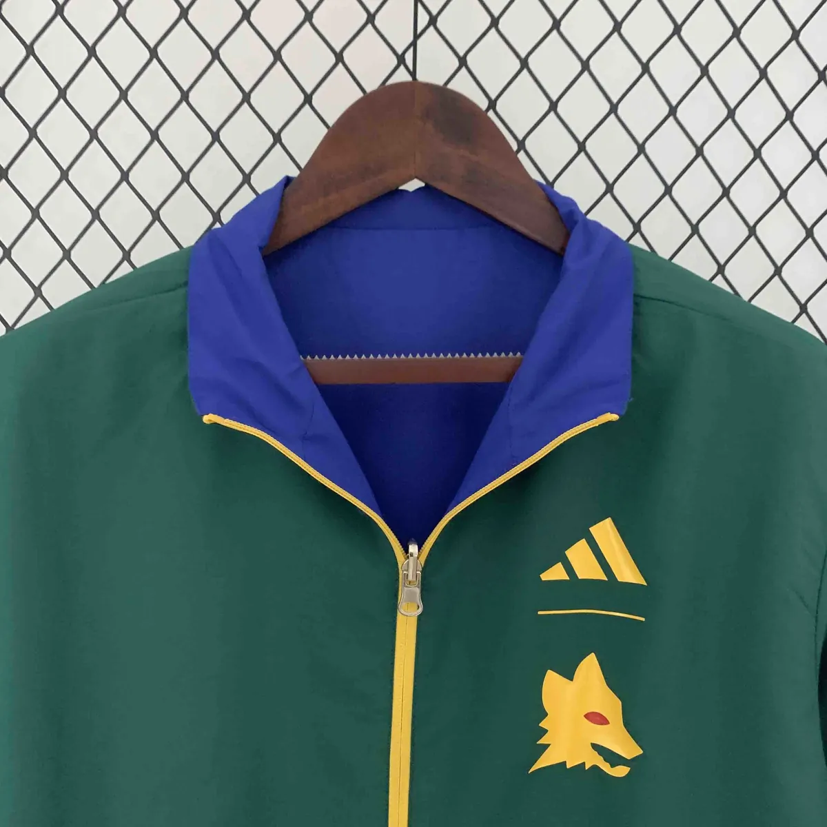 23-24 Roma Reversible Windbreaker Green&Blue Double-Sides Jacket Soccer Jerseys For Sale 4