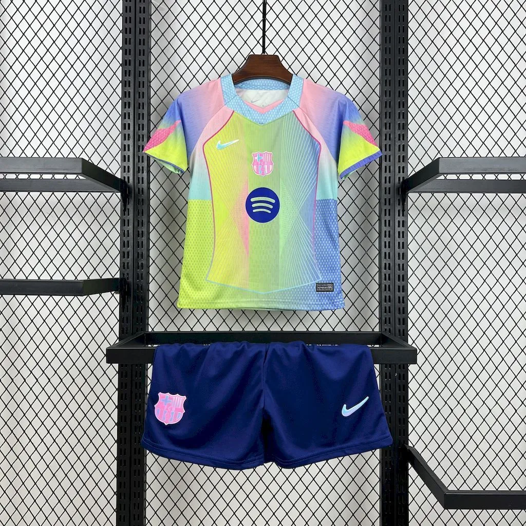 25-26 Barcelona Color Special Edition Kid Kits Youth Apparels Soccer AAAAJersey Yupoo 8