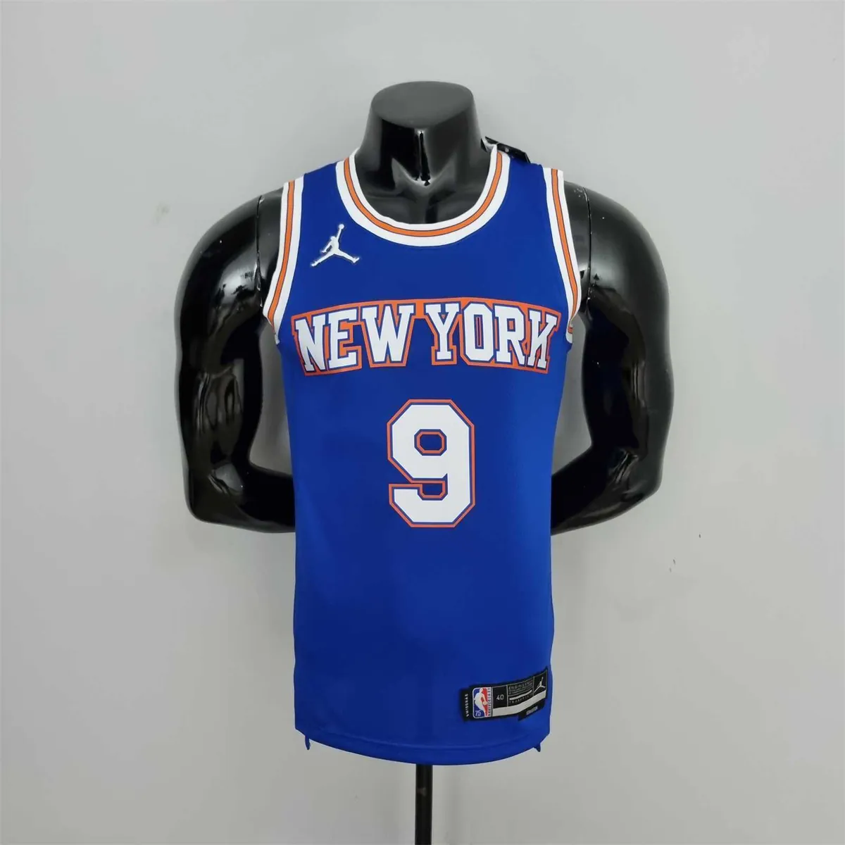 75th Anniversary Barrett#9 New York Knicks Jordan Limited Blue NBA Jersey 8