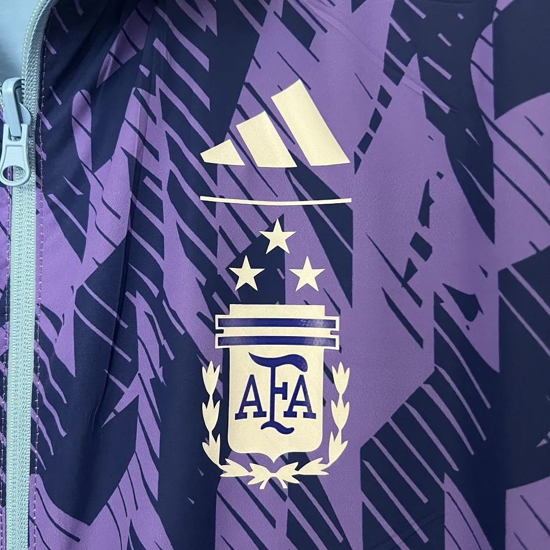 2024 Argentina Blue and Purple Reversible Windbreaker Double-Sides Jacket Football Replicas Yup 7