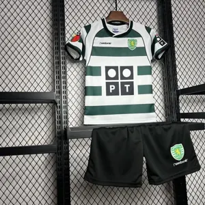 01-03 Sporting Lisbon Home Retro Kid Kits Youth Apparels Football AAAAJersey Yupoo 5