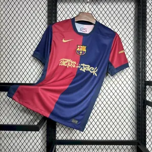 24-25 Barcelona x Travis Scott Home Kit Football T-Shirt AAAAJersey Yupoo 1