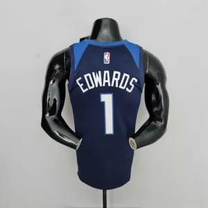 75th Anniversary Minnesota Timberwolves Edwards #1 Royal Blue NBA Jersey 6