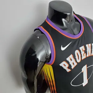 2022 Season Booker #1 Suns City Edition Black NBA Jersey 7