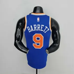 75th Anniversary Barrett #9 New York Knicks Blue NBA Jersey 8