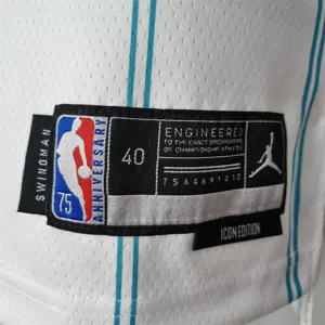 75th Anniversary BALL #1 Charlotte Hornets White NBA Jersey 2