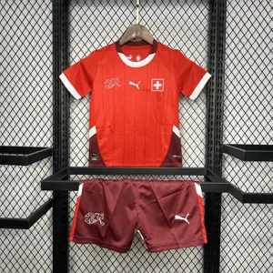 2024 Switzerland Home Kid Kits UEFA Euro Youth Apparels Football AAAAJersey Supplier