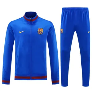 25-26 Barcelona Blue Football Tracksuits Long Jacket Suits
