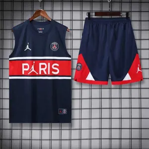 22-23 PSG vest training kit kit dark blue and red stripe 11