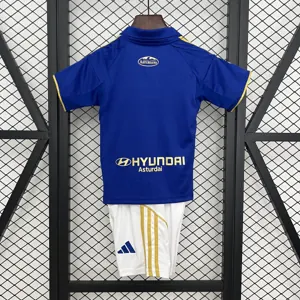 25-26 Real Oviedo Home Kids Kit Futbol Youth Clothing Sports Suits AAAAJersey Supply Yupoo 4