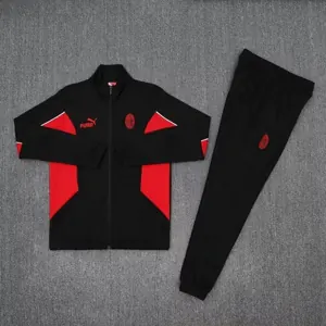 25-26 AC Milan Black&Red Football Tracksuits Long Jacket Suits 1