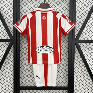 25-26 Sporting Gijon Home Kids Kit Soccer Youth Sports Suits AAAAJersey Supply Yupoo 3