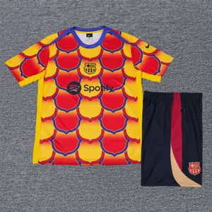 24-24 Barcelona Yellow and Red Training Suits Soccer Jerseys Yupoo 1