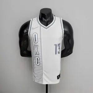 75th Anniversary 2202 Season Oklahoma City Thunder GEORGE#13 City Edition White NBA Jersey