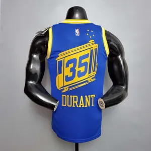 Tram version DURANT#35 Golden State Warriors blue 1