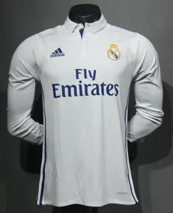 16-17 Real Madrid Home Retro Kit Vintage Player Version Long Sleeve Shirt AAAAJersey Dropship Y