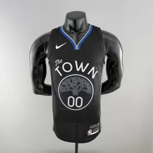 2020 KUMINGA#00 Warriors City Edition Black and Grey NBA Jersey