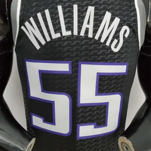 75th Anniversary Williams#55 Jordan Kings Black NBA Jersey 5