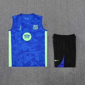 25-26 Barcelona Blue Training Kit Football Vest Suits 3
