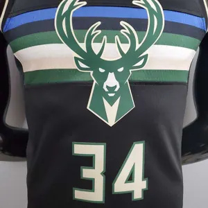 New Bucks Jordan Antetokounmpo #34 Theme Edition Black 3