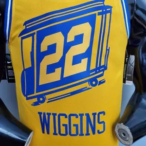 Tram version WIGGINS#22 Golden State Warriors yellow 2