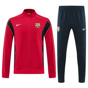 25-26 Barcelona Red Football Tracksuit Long Jacket Suits