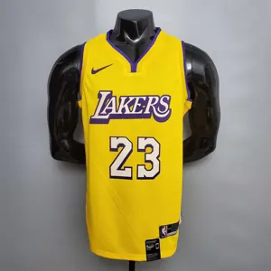 James #23 Lakers V-neck City Edition yellow