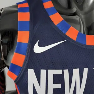 New York Knicks ANTHONY #7 Striped NBA Jersey 3