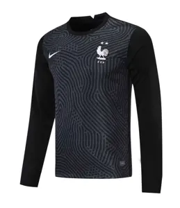 2021 France black goalkeeper long sleeve 8