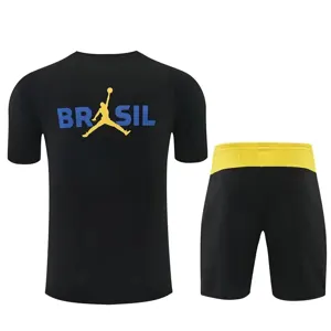 2026 Jordan Brazil Mens Kit Black with Yellow Training Suit Yupoo 6 5