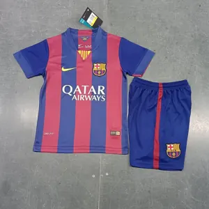 14-15 Barcelona Home Retro Kids Kit Size-16-28 Football Jersey Yupoo 4