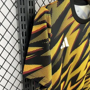 25-26 AS Roma Pre-Match Yellow Shirt Football Apparels Soccer AAAAJersey Yupoo 3