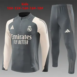 24-25 Real Madrid Kids Long Sleeve Training Suit Football Shirts