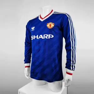 86-88 Manchester United away blue long sleeve 3