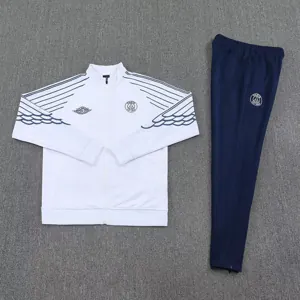 25-26 PSG x Jordan White Football Tracksuits Long Jacket Suits 1