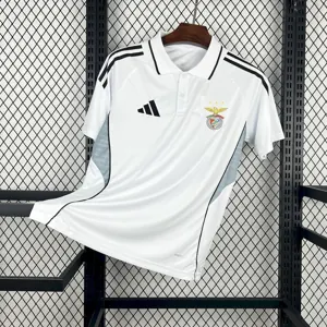 25-26 Benfica White Football Polo T-Shirt AAAAJersey Supply Yupoo