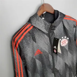 21-22 Bayern Munich Black Pattern Windbreaker 7
