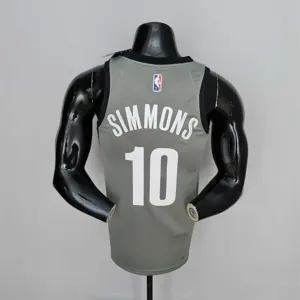 75th Anniversary Simmons #10 Brooklyn Nets City Edition Gray NBA Jersey 7