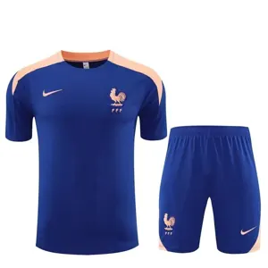 25-26 France Blue Training Kits Football Tracksuits