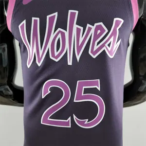 Minnesota Timberwolves ROSE#25 Black and Purple NBA Jersey 2