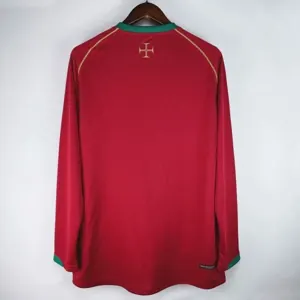 2006 Portugal Home Retro Long Sleeve Kit Vintage Shirt Sino AAAAJersey Supply Yupoo 1