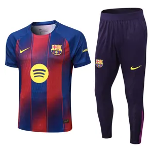 25-26 Barcelona Home Player Version Training Kits Football Tracksuits