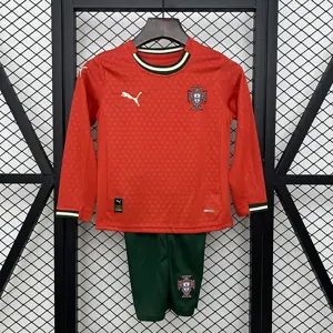 2025 Portugal Home Kid Kits Long Sleeve Youth Apparels AAAAJersey Dropship Yupoo